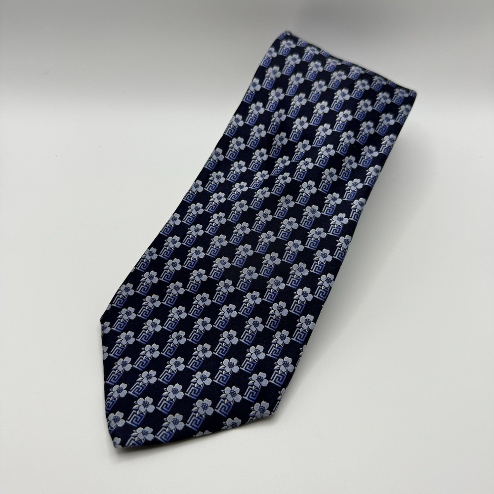 Versace Italy‎ Floral Geometric Neck Tie Upscale Boujee Designer Fancy READ